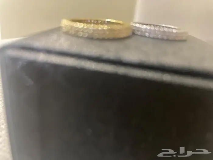 طقم خاتم دبل فضي وذهبي 0