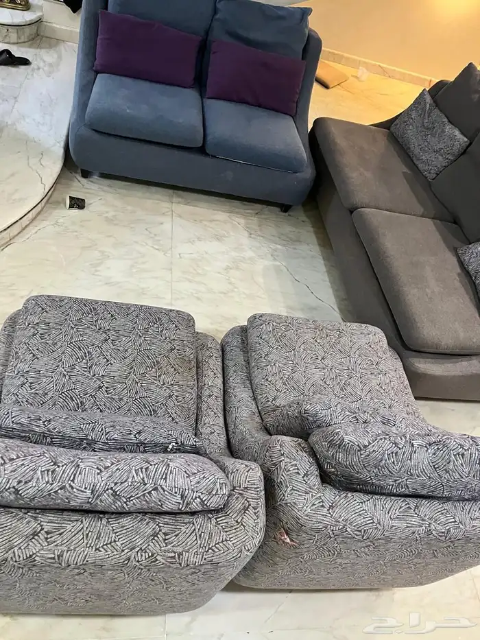 كنب نظيف يشيل 7 الى 8اشخاص اربع قطع 0