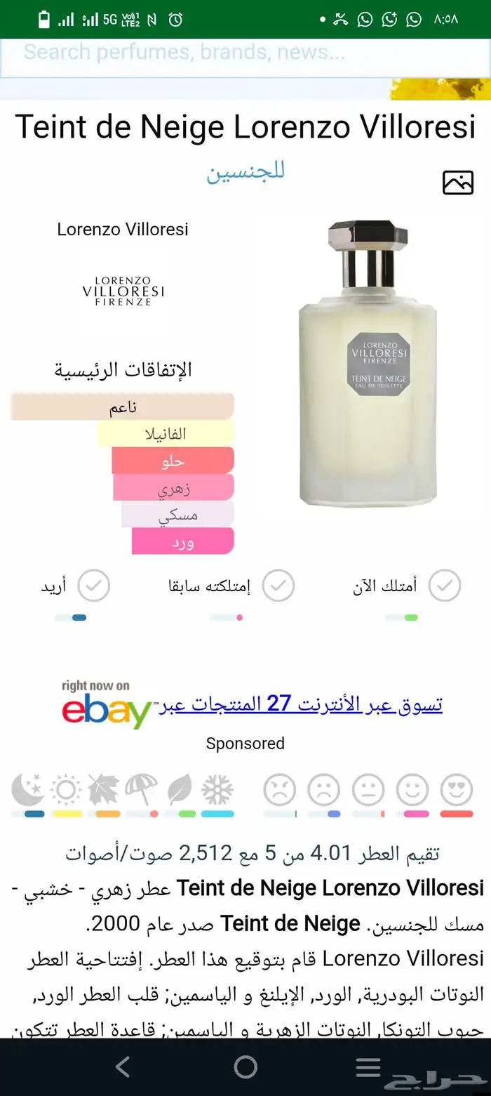 عطر لورنزو الشيخه موزه. نسخة البرفيوم تستر 2