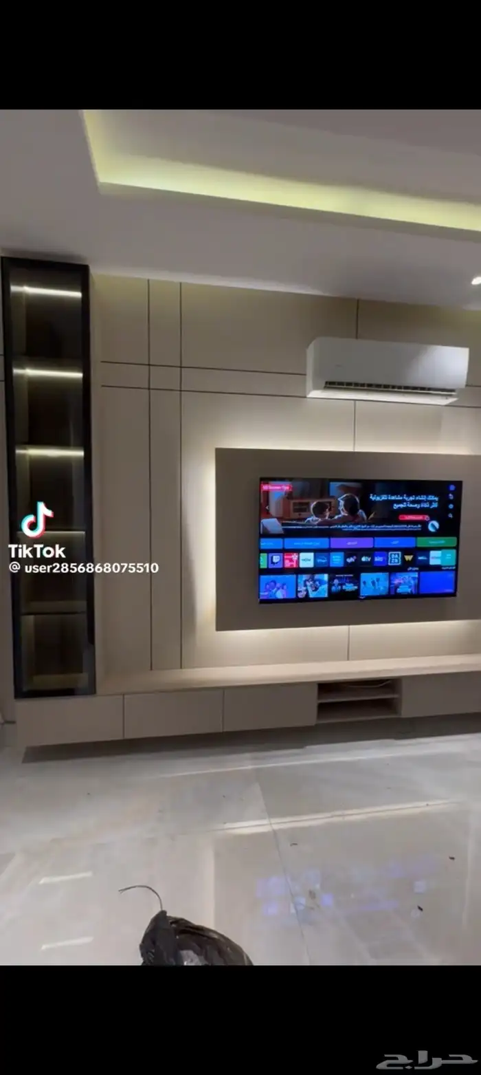 ديكورات داخليه تنسيق مداخل خلفيات شاشه ارضياة باركيه جبس بور 2