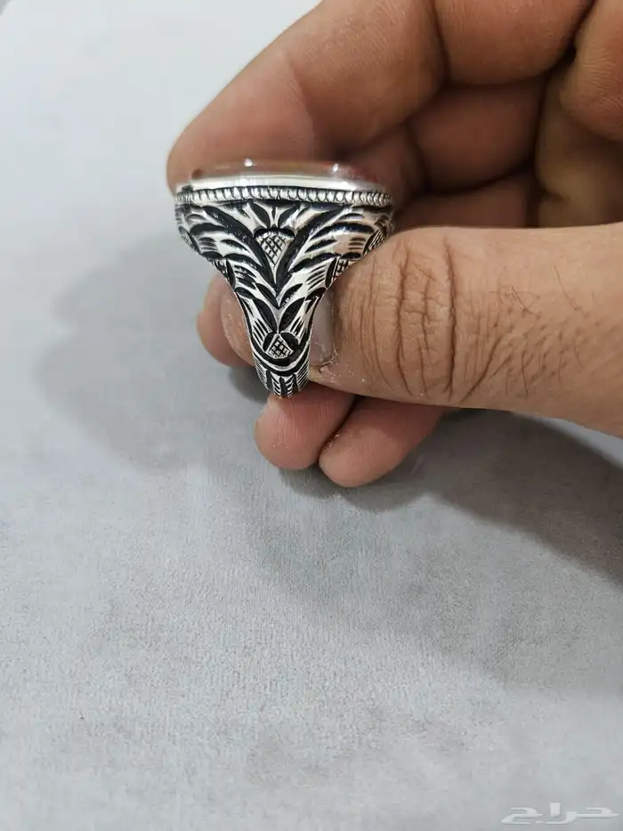 خاتم عقيق بحري يمني 990 2