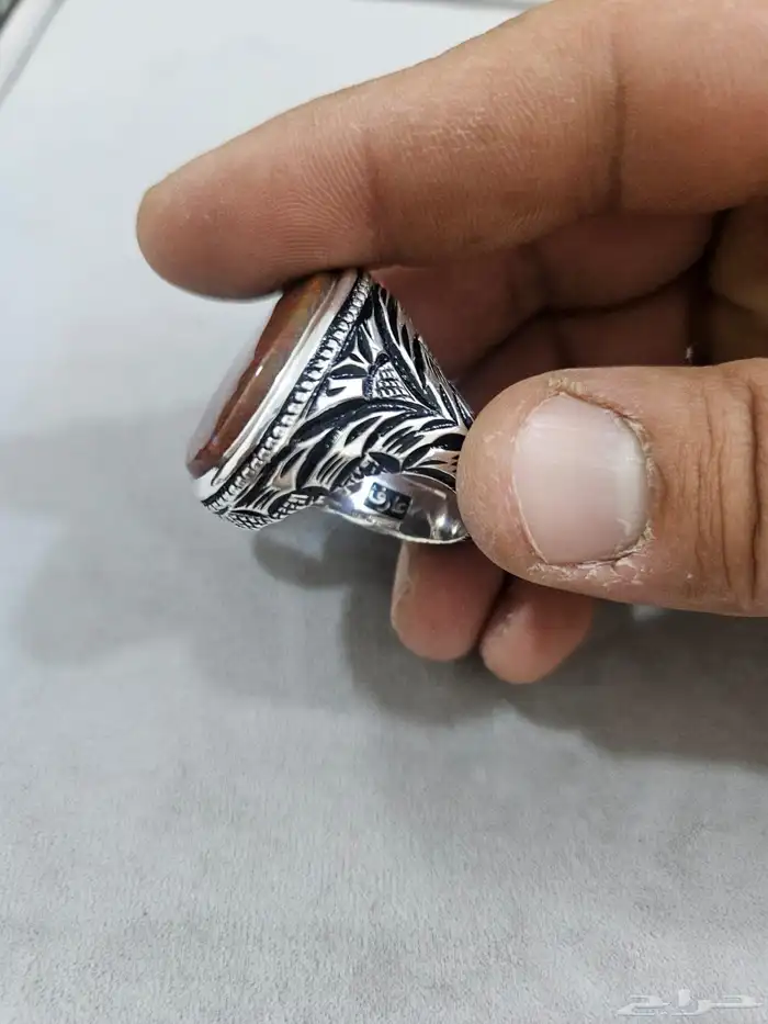 خاتم عقيق بحري يمني 990 3