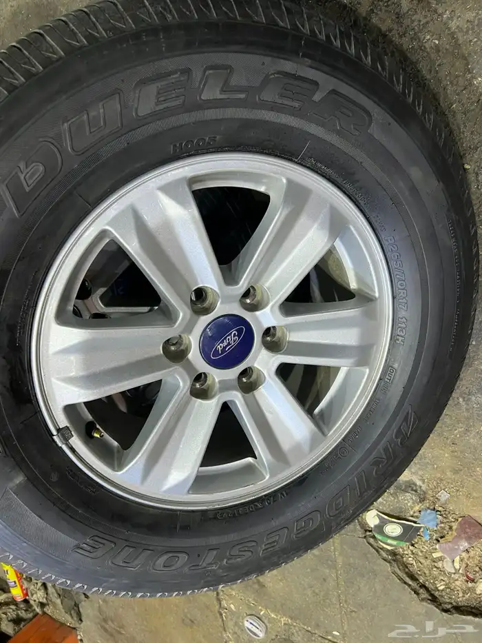 جنوط فورد اف 150 اصلي وكاله  مع كفرات برجستون 265.70.17 ت22 7