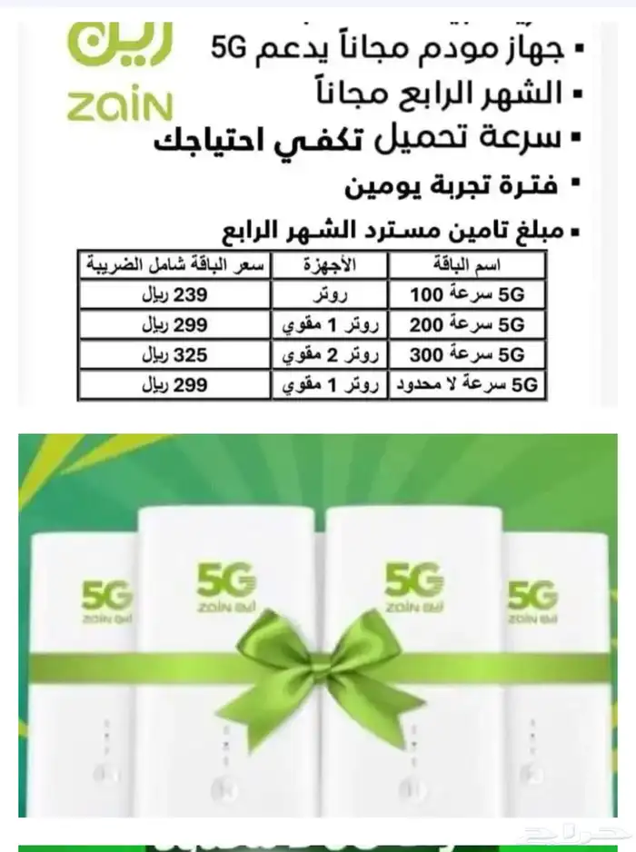 راوتر هواوي مع شريحه من زين انترنت لا محدود 5G 12