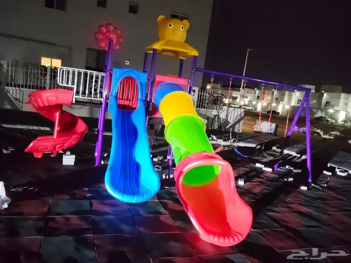 مراجيح وزحاليق للأطفال ضد الصدأ ارضيات اسفنجة وربر مطاطية 4