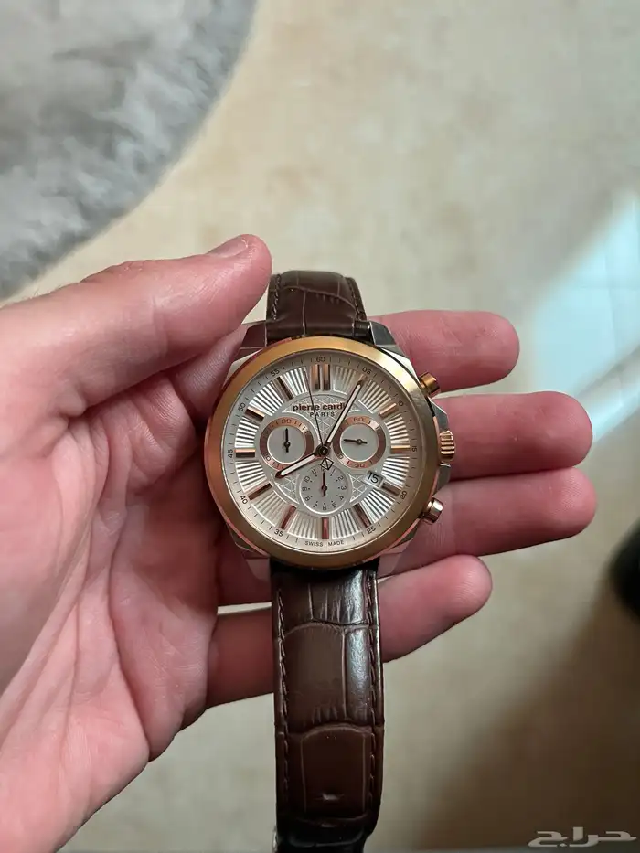 ساعة اصلية Pierre Cardin لون ذهبي جلد 3