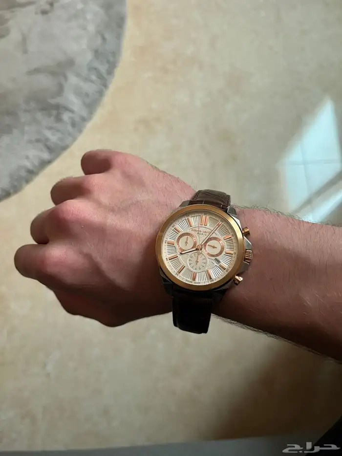 ساعة اصلية Pierre Cardin لون ذهبي جلد 0