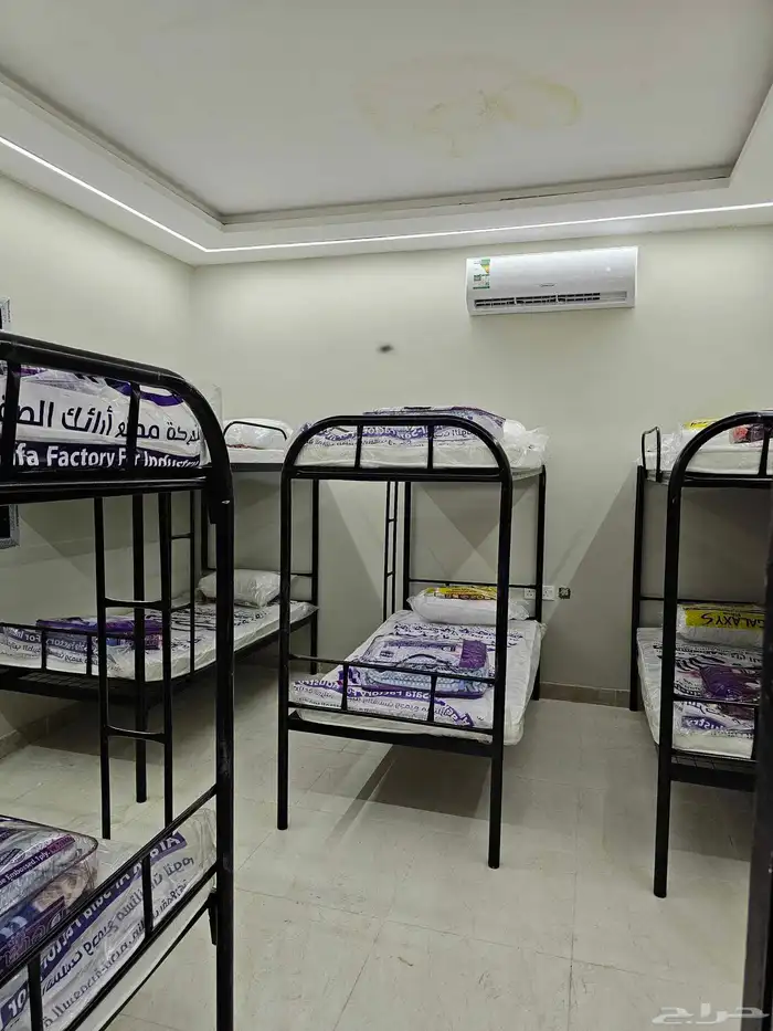 سرير نفر سرير طابقين مراتب طبيه مفارش تجهيز وتأثيث سكن عمال 1