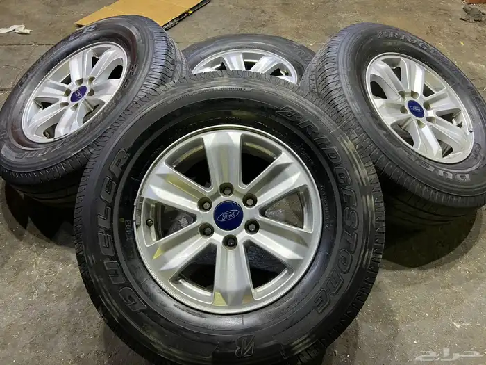 جنوط فورد اف 150 اصلي وكاله  مع كفرات برجستون 265.70.17 ت22 0