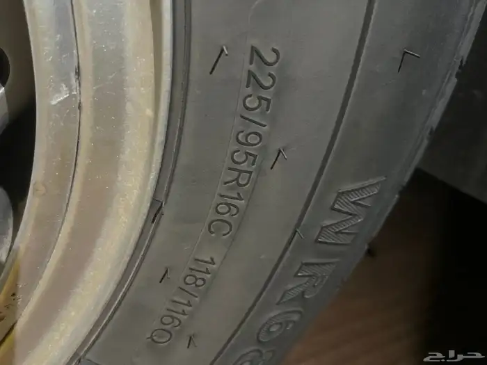4 كفرات و 4 جنوط شنبر الكفرات شياهين 225 على 95 0