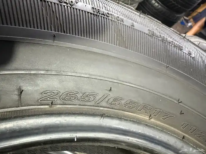 4طقم كفرات منزل شبه جديد رادستون كوري مقاس 265 65 17 2