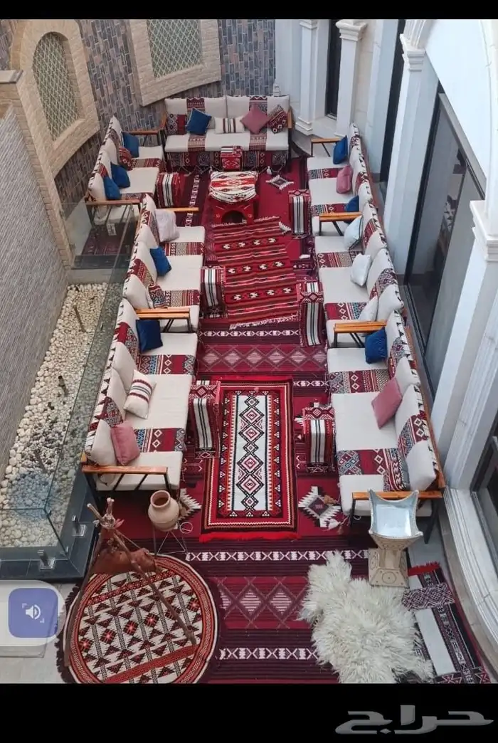 تاجيل لوازم حفلات كراسي وطاولات جلسات شعبيه 9