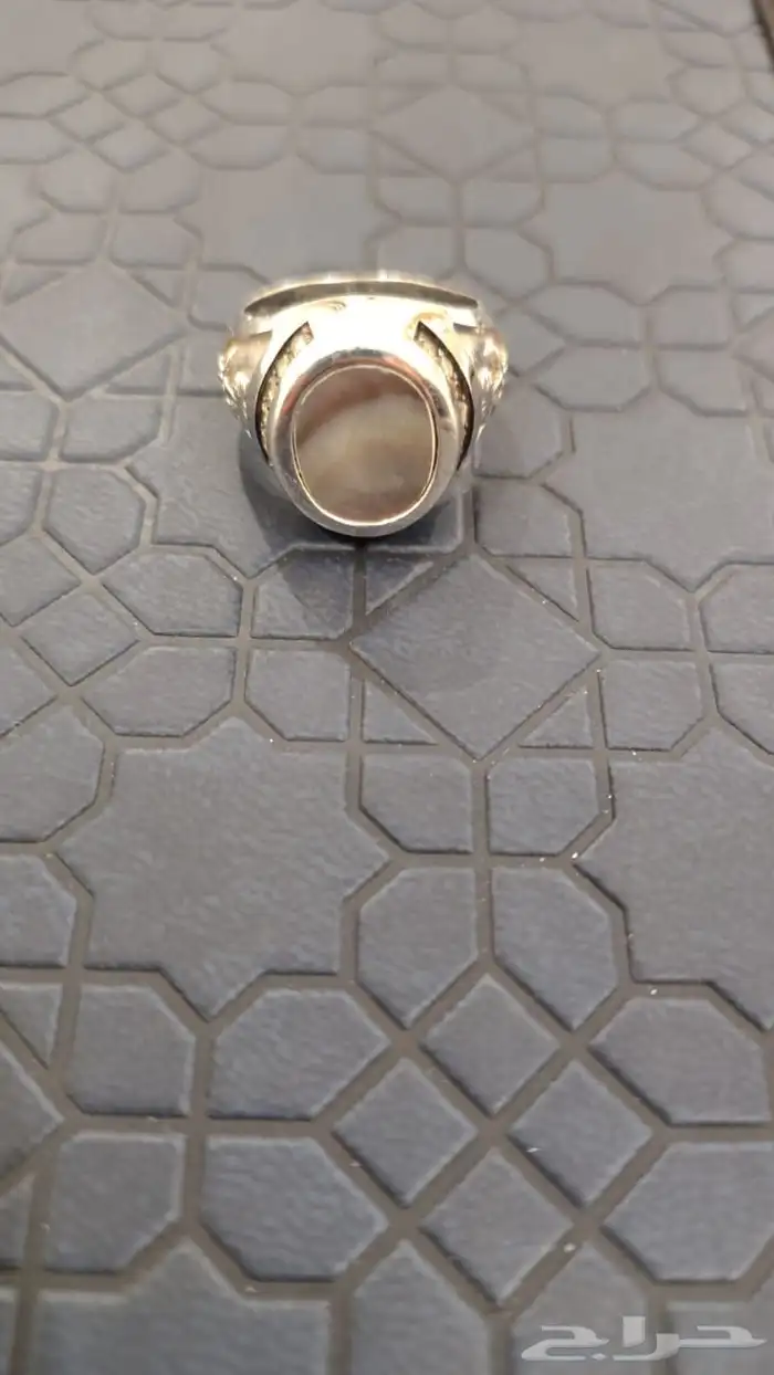 خاتم حجر صدف و الماس 0