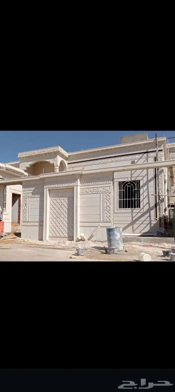 ديكورات خارجيه والياسه ملونه بلاسمنت الأبيض 5