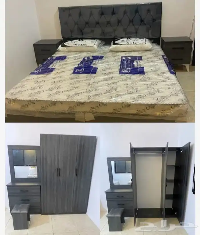 غرفة نوم كاملة  أثاث منزلي  سرير ودولاب وبطانيات 20