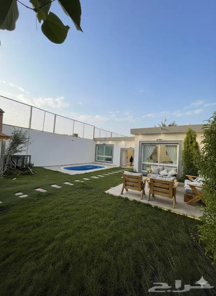 شاليهات بمسابح لي التاجير اليومي متاح الحجز السبت ب 300 7