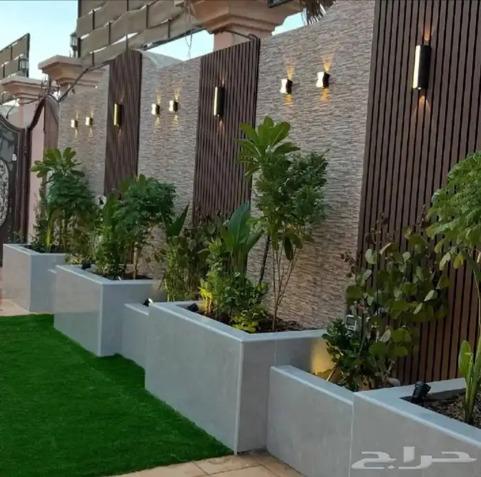 عمل احواض زرع طبيعي مع مرات حجريه 0