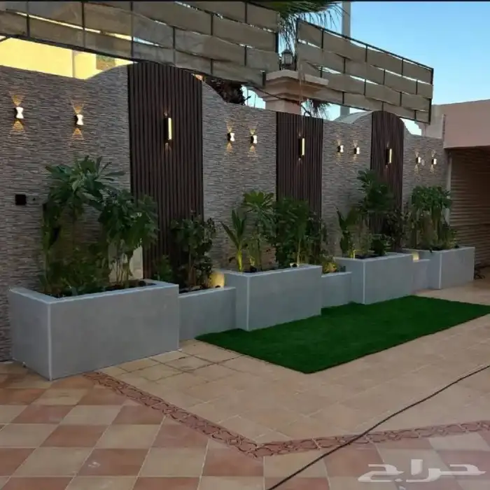 عمل احواض زرع طبيعي مع مرات حجريه 1