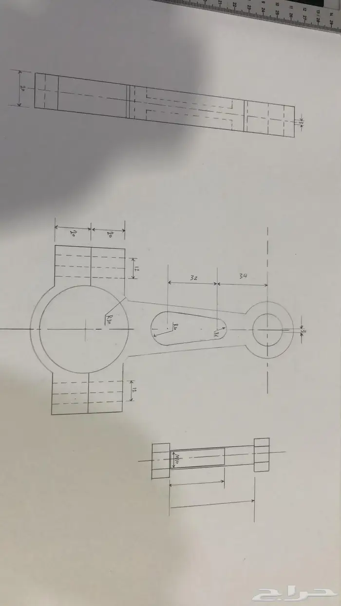 رسم هندسي دراونق لكلية الجبيل والمعهد التقني 7