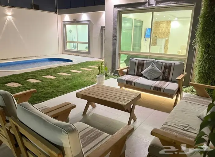 شاليهات بمسابح لي التاجير اليومي متاح الحجز السبت ب 300 8