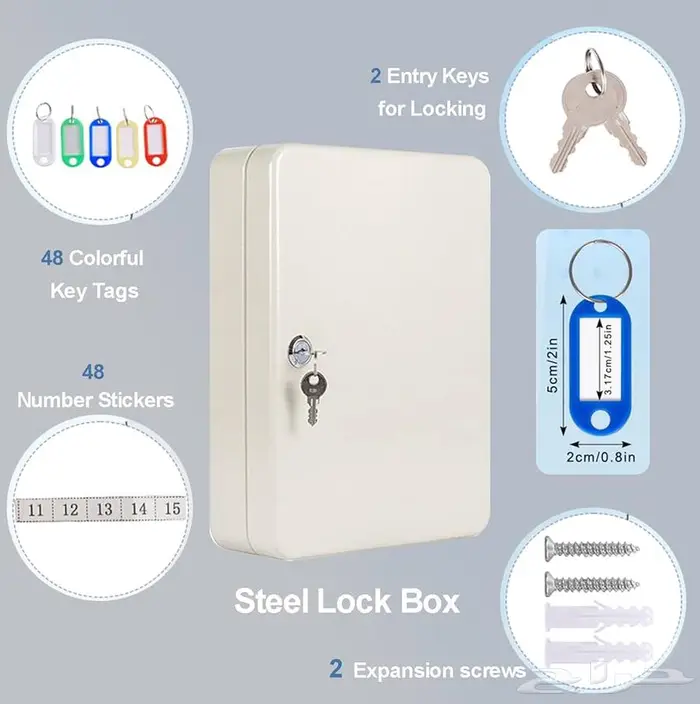 صندوق مفاتيح معدني يثبت على الحائط لتنظيم المفاتيح 2