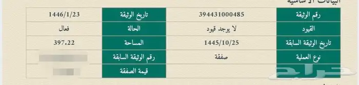 أرض سكنية بحي الهدراء بمساحة 397م 0