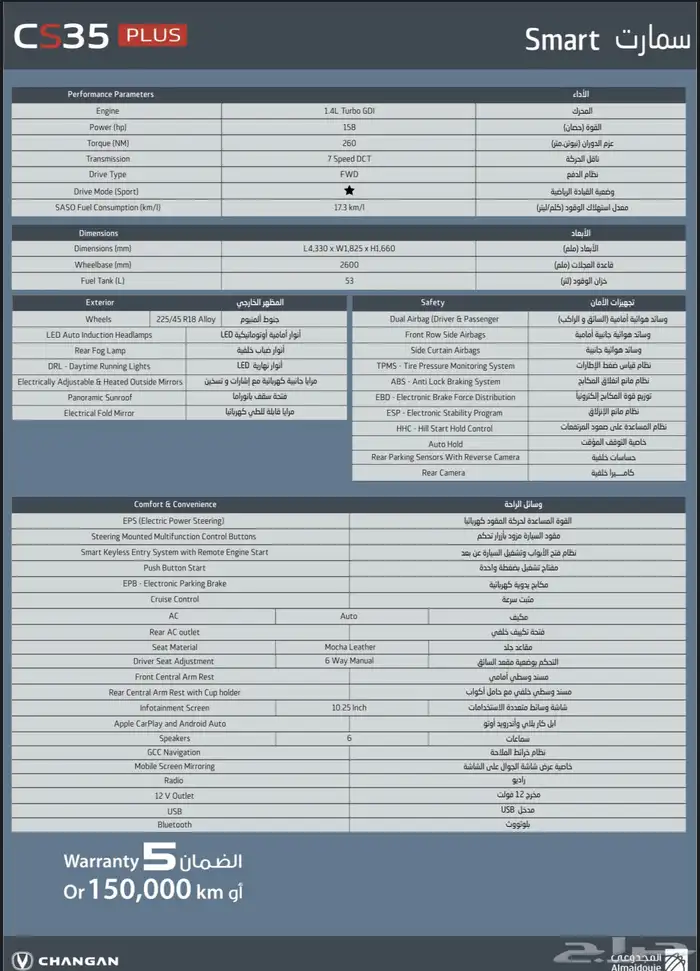 شانجان cs35 plus جميع الفئات والالوان 25-26 15