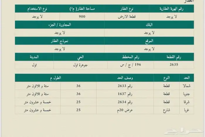 ارض سكنية في جدة حي الندى 0