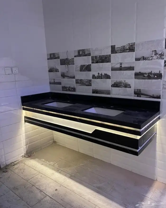 تفصيل وتركيب مغاسل رخام ومرايات 12