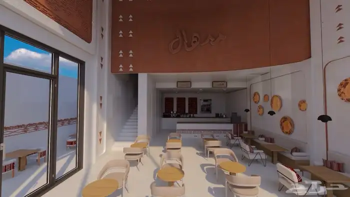 تصميم 3D محل شاي 1