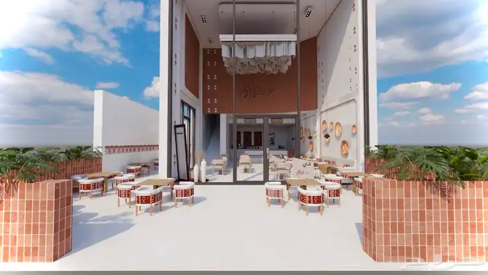 تصميم 3D محل شاي 0