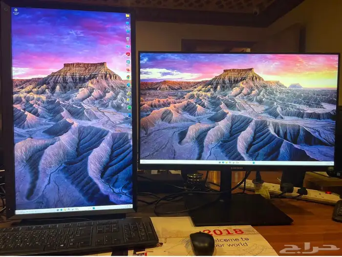 كمبيوتر مكتبي ديل مواصفات عالية مع شاشتين ديل 24 بوصة 1