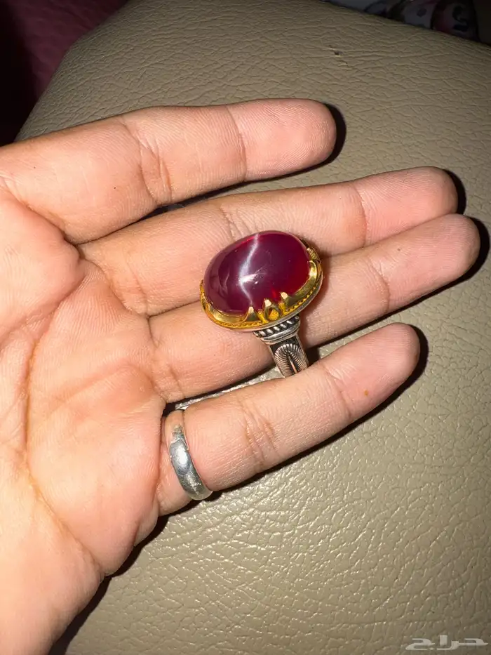 خاتم ياقوت نجمي 0
