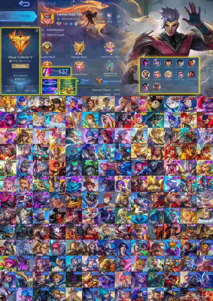 حساب موبايل ليجند 0