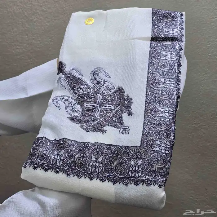 شال كشمير مطرز صوف 2