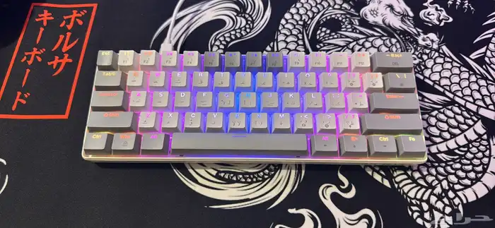 كيبورد قيمينق 60 بالميه عربي سويتش احمر 0