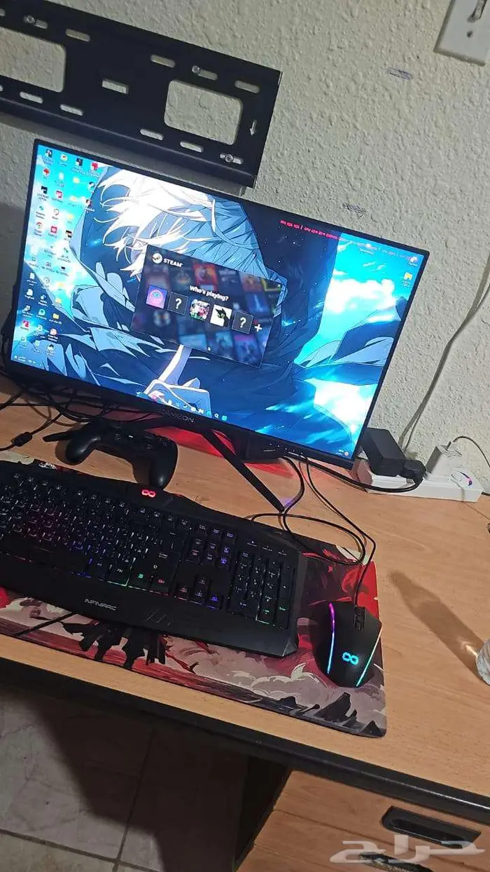كمبيوتر العاب رخيص pc gaming ونظيف جدا مع ملحقاتة والعاب 3
