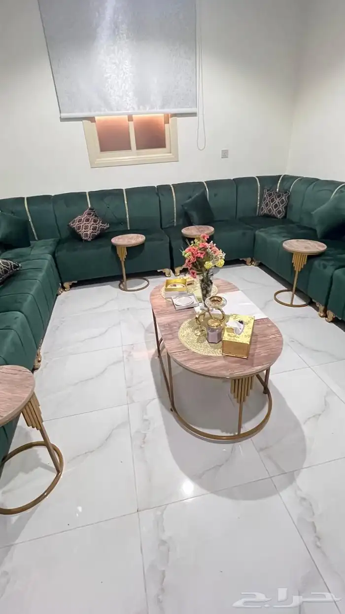 كنب 4 5 اخضر ملكي 0