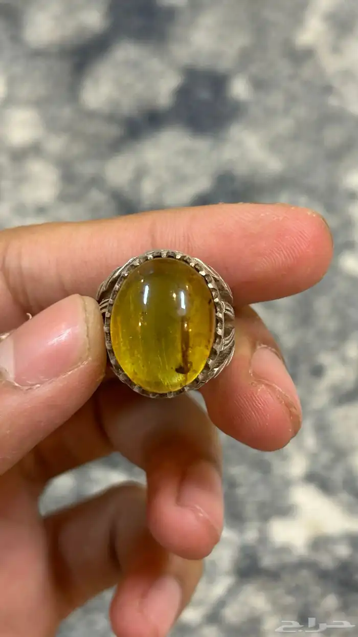 خاتم كهرمان محشر مستعمل   فرصة محدودة 1