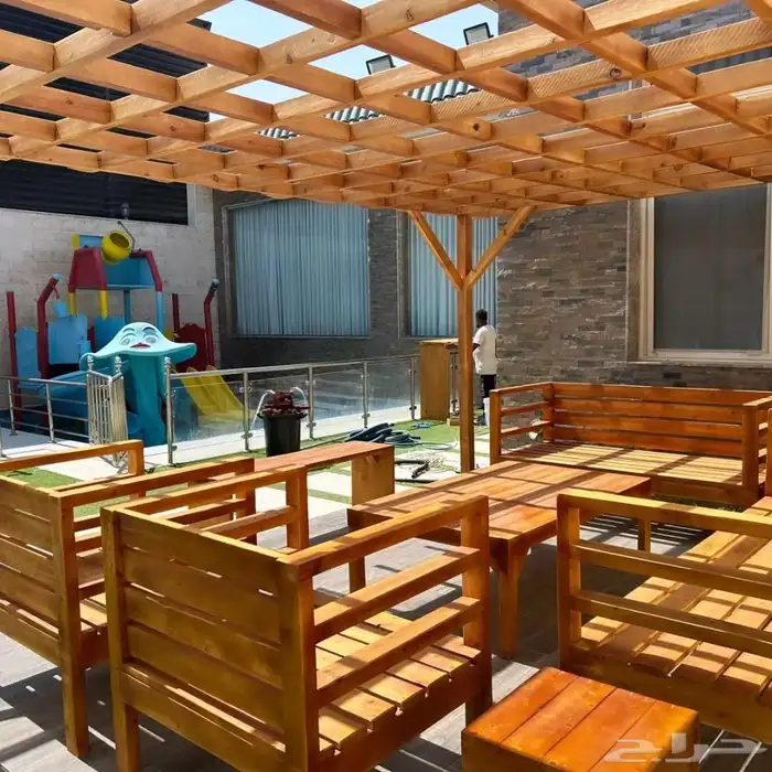 تم تنفيد أخر أعمالنا تفصيل مظله و كراسي و طاوله و بأر كلاسي 14