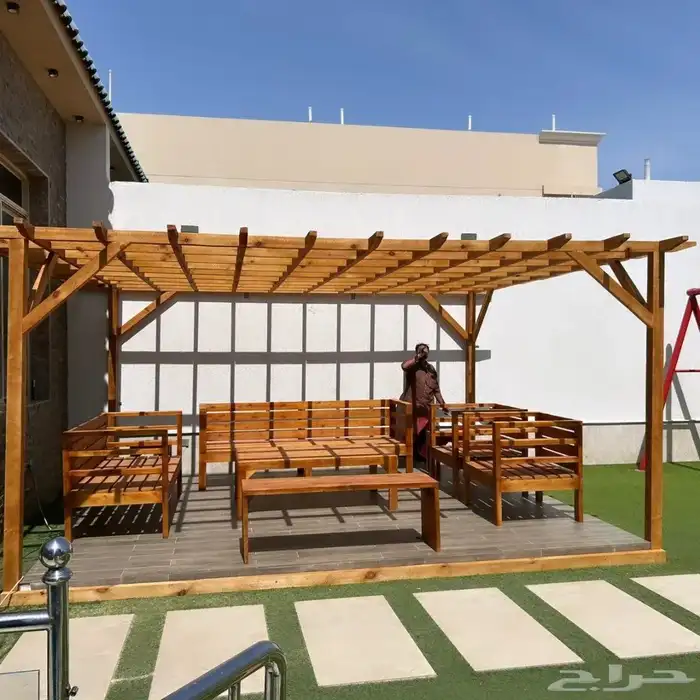 تم تنفيد أخر أعمالنا تفصيل مظله و كراسي و طاوله و بأر كلاسي 12