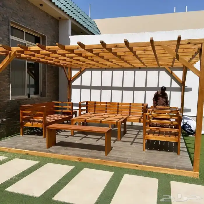 تم تنفيد أخر أعمالنا تفصيل مظله و كراسي و طاوله و بأر كلاسي 9