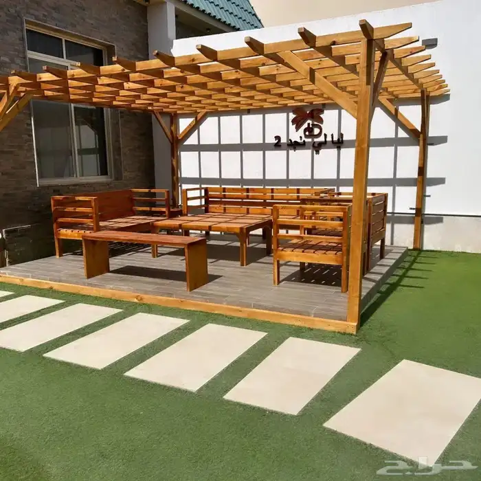 تم تنفيد أخر أعمالنا تفصيل مظله و كراسي و طاوله و بأر كلاسي 15