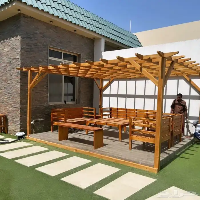 تم تنفيد أخر أعمالنا تفصيل مظله و كراسي و طاوله و بأر كلاسي 2