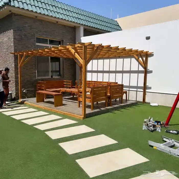 تم تنفيد أخر أعمالنا تفصيل مظله و كراسي و طاوله و بأر كلاسي 3