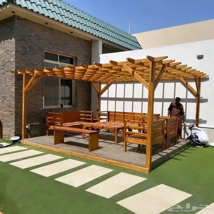 تم تنفيد أخر أعمالنا تفصيل مظله و كراسي و طاوله و بأر كلاسي 0