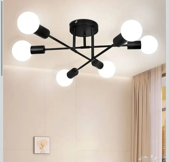 ثريا سقف أسود ب 6 لمبات جديدة 0