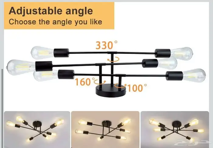 ثريا سقف أسود ب 6 لمبات جديدة 2