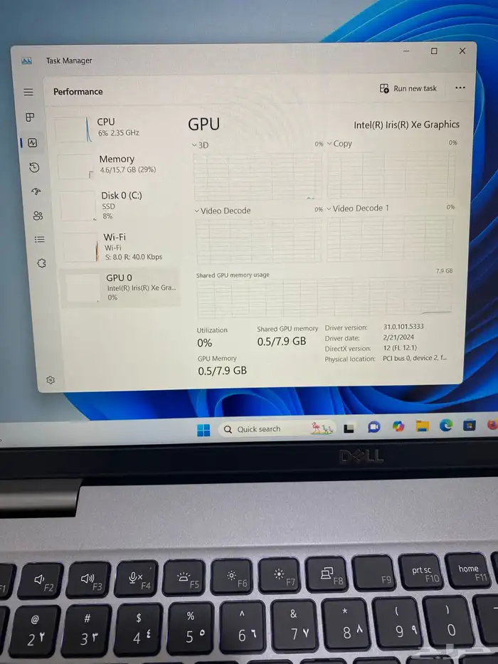 لابتوب Dell شاشه لمس i7 الجيل 11 مقاس 15.6 نفس الجديد 26