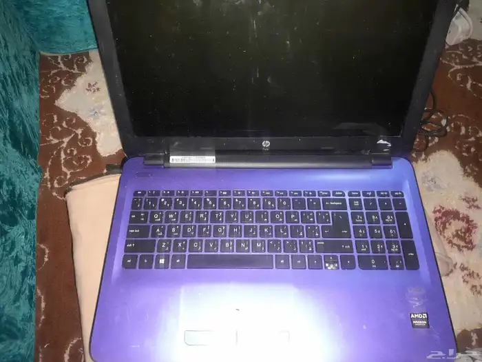 لابتوب اتش بي hp نضيف لون ازرق  على السوم 1